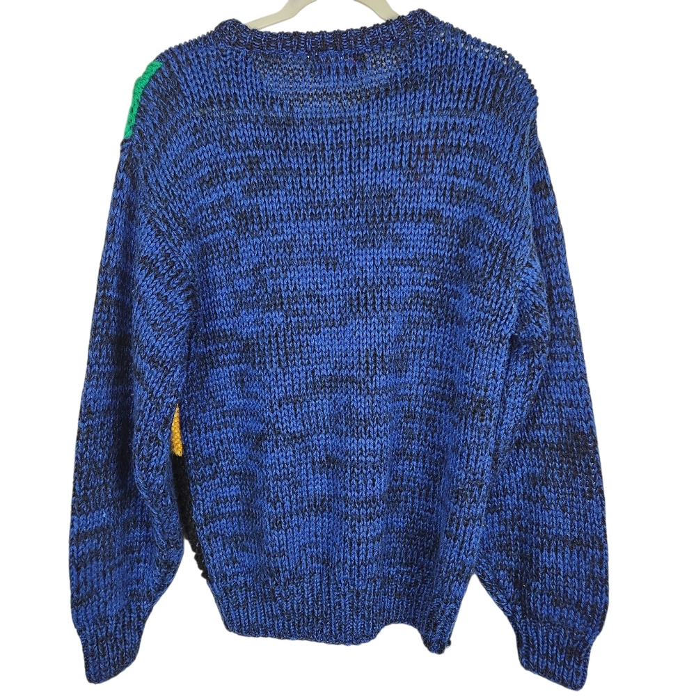 Vintage Pacific Club By Nak Colorblock Cable Knit Rib 80s Sweater Womens Size M - Picture 4 of 6